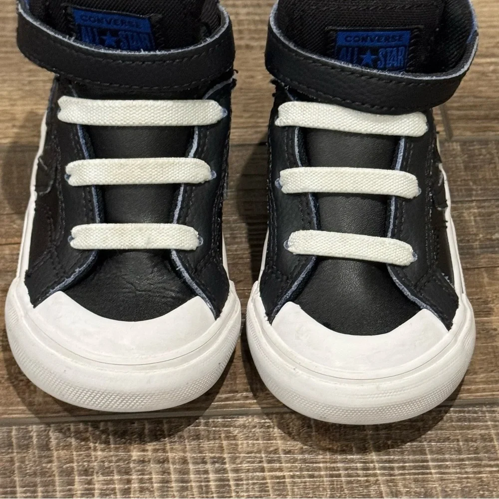 Converse All Star Chuck Taylors Leather High Top Black Shoes Toddler 7